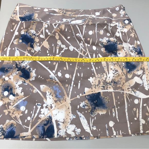 Womens Straight Skirt with side zip. Sz 12. Mocha/Wht/Blue Abstract, - Picture 5 of 9